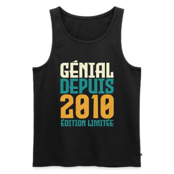Génial depuis 2010 - Débardeur bio Premium Homme - noir - Devant - AI Model Male 178 light (178cm)