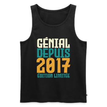 Génial depuis 2017 - Débardeur bio Premium Homme - noir - Devant - Michal (187cm)