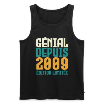 Génial depuis 2009 - Débardeur bio Premium Homme - noir - Devant - AI Model Male 178 light (178cm)