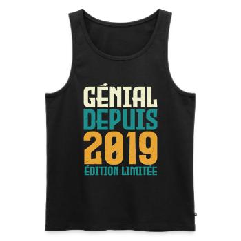 Génial depuis 2019 - Débardeur bio Premium Homme - noir - Devant - Michal (187cm)