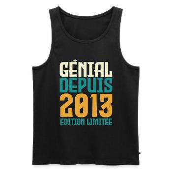 Génial depuis 2013 - Débardeur bio Premium Homme - noir - Devant - AI Model Male 178 light (178cm)