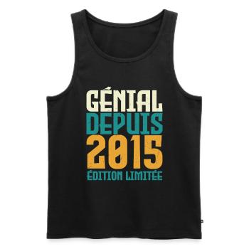 Génial depuis 2015 - Débardeur bio Premium Homme - noir - Devant - AI Model Male 178 light (178cm)