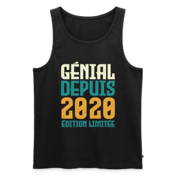 Génial depuis 2020 - Débardeur bio Premium Homme - noir - Devant - AI Model Male 178 light (178cm)