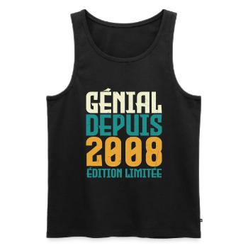Génial depuis 2008 - Débardeur bio Premium Homme - noir - Devant - Michal (187cm)