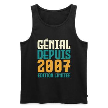 Génial depuis 2007 - Débardeur bio Premium Homme - noir - Devant - Michal (187cm)