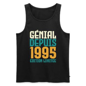 Génial depuis 1995 - Débardeur bio Premium Homme - noir - Devant - AI Model Male 178 light (178cm)
