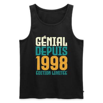 Génial depuis 1998 - Débardeur bio Premium Homme - noir - Devant - Michal (187cm)