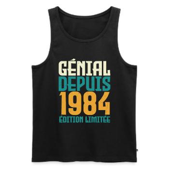Génial depuis 1984 - Débardeur bio Premium Homme - noir - Devant - Michal (187cm)