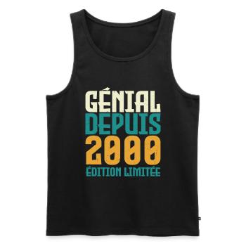 Génial depuis 2000 - Débardeur bio Premium Homme - noir - Devant - Michal (187cm)