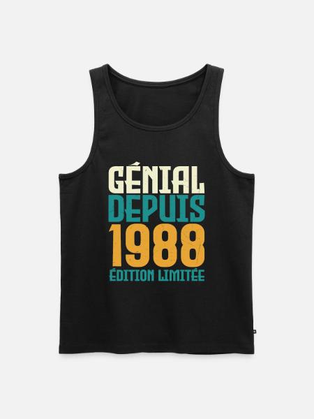 Génial depuis 1988 - Débardeur bio Premium Homme - noir