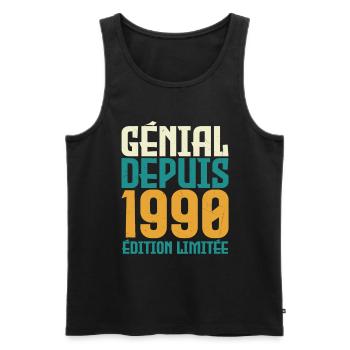 Génial depuis 1990 - Débardeur bio Premium Homme - noir - Devant - Michal (187cm)