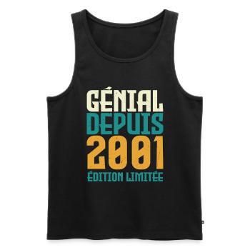 Génial depuis 2001 - Débardeur bio Premium Homme - noir - Devant - Michal (187cm)