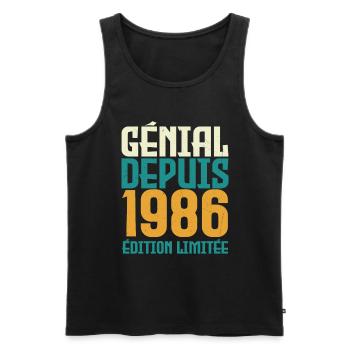 Génial depuis 1986 - Débardeur bio Premium Homme - noir - Devant - Michal (187cm)