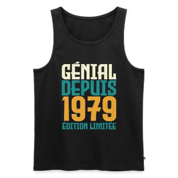 Génial depuis 1979 - Débardeur bio Premium Homme - noir - Devant - Michal (187cm)