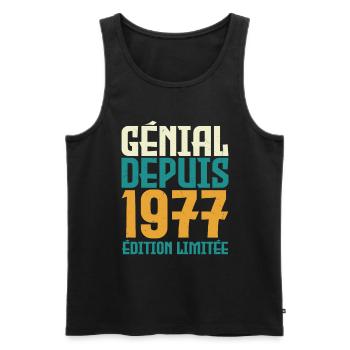 Génial depuis 1977 - Débardeur bio Premium Homme - noir - Devant - Michal (187cm)