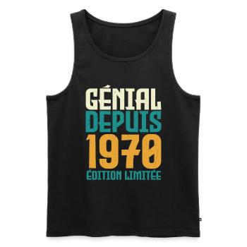 Génial depuis 1970 - Débardeur bio Premium Homme - noir - Devant - Michal (187cm)