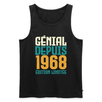Génial depuis 1968 - Débardeur bio Premium Homme - noir - Devant - Michal (187cm)