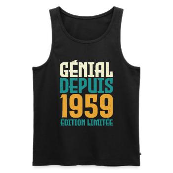 Génial depuis 1959 - Débardeur bio Premium Homme - noir - Devant - Michal (187cm)