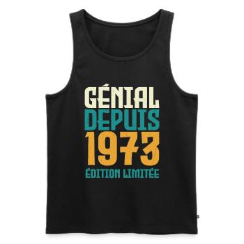 Génial depuis 1973 - Débardeur bio Premium Homme - noir - Devant - Michal (187cm)