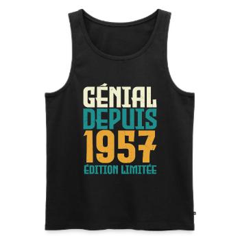 Génial depuis 1957 - Débardeur bio Premium Homme - noir - Devant - Michal (187cm)