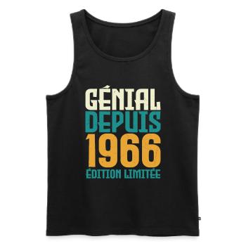 Génial depuis 1966 - Débardeur bio Premium Homme - noir - Devant - Michal (187cm)