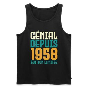 Génial depuis 1958 - Débardeur bio Premium Homme - noir - Devant - Michal (187cm)