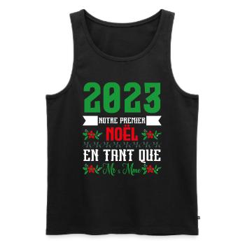Notre premier Noël en tant que M. et Mme 2023 - Débardeur bio Premium Homme - noir - Devant - Michal (187cm)