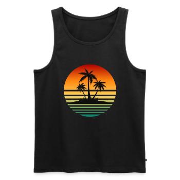 Voyageurs Voyageurs Vacanciers Vacances - Débardeur bio Premium Homme - noir - Devant - AI Model Male 178 light (178cm)