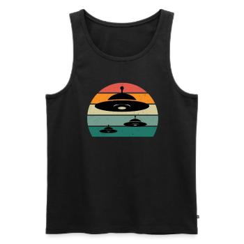 Aliens Alien Space Space Flying UFOs UFO - Men's Premium Organic Tank Top - black - Front - Michal (187cm)