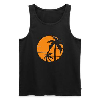 Voyageurs Voyageurs Vacanciers Vacances - Débardeur bio Premium Homme - noir - Devant - AI Model Male 178 light (178cm)