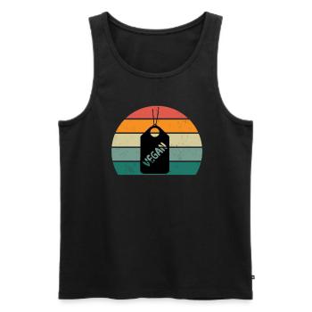Veganer Veganerin Vegetarier Vegetarierin Pflanze - Männer Premium Bio Tank Top - Schwarz - Vorne - AI Model Male 178 light (178cm)