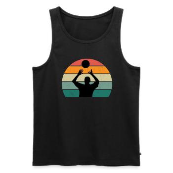 Volleyball Player Schmetterball Volley Volleyball - Men's Premium Organic Tank Top - black - Front - AI Model Male 178 light (178cm)