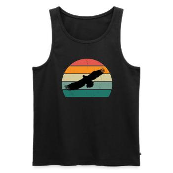 oiseaux volant planer air plumes plumes vol oiseau - Débardeur bio Premium Homme - noir - Devant - Michal (187cm)