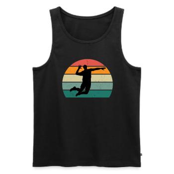 Volleyballerin Schmetterball Volley Volleyball - Männer Premium Bio Tank Top - Schwarz - Vorne - Michal (187cm)