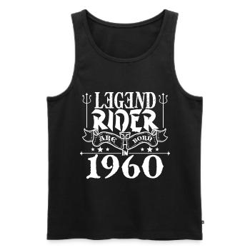 Legend rider Are born in 1960 - Débardeur bio Premium Homme - noir - Devant - Michal (187cm)