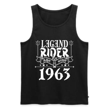 Legend rider Are born in 1963 - Débardeur bio Premium Homme - noir - Devant - Michal (187cm)