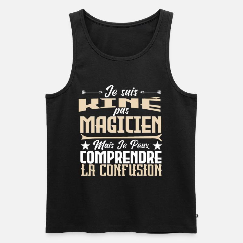 Je Suis Kiné Pas Magicien - Débardeur bio Premium Homme - noir