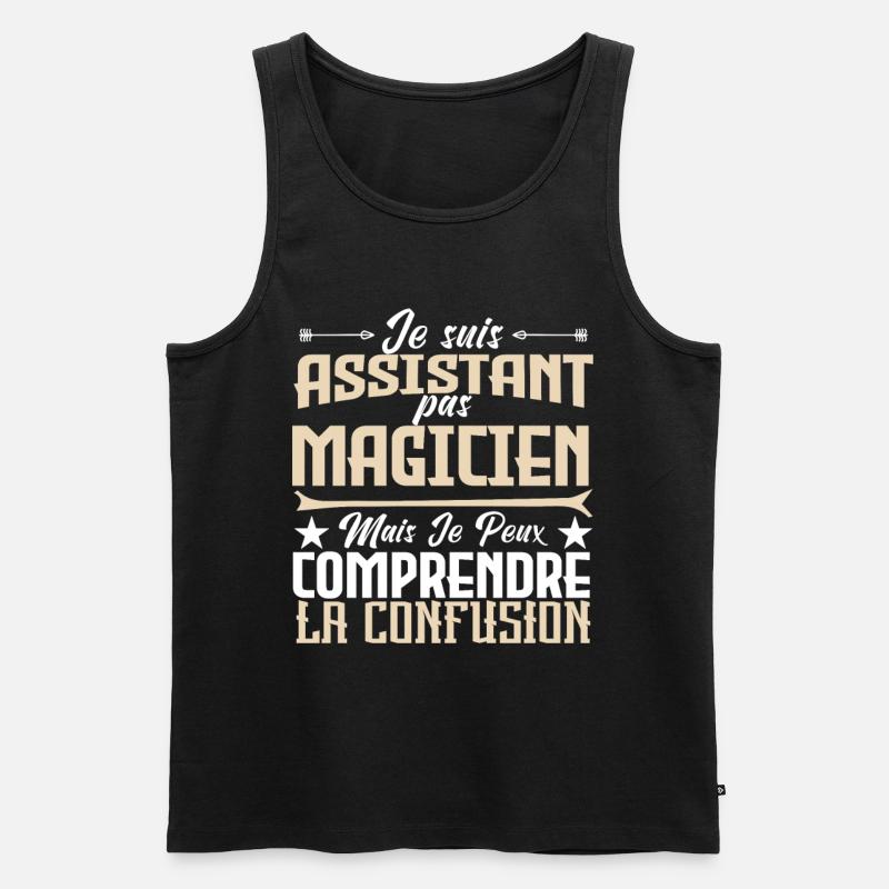 je suis Assistant pas magicien. - Débardeur bio Premium Homme - noir