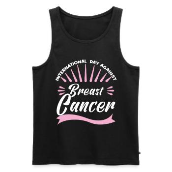 Cancer Du Sein Octobre Rose. - Débardeur bio Premium Homme - noir - Devant - Michal (187cm)
