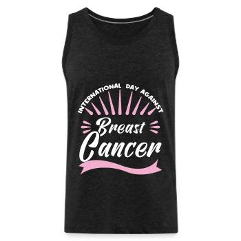 Cancer Du Sein Octobre Rose. - Débardeur bio Premium Homme - charbon - Devant - Alexander (188cm)