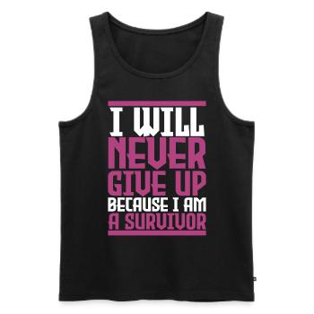 Breast cancer defeated "i am a survivor". - Men's Premium Organic Tank Top - black - Front - Michal (187cm)