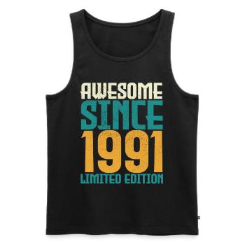 Awesome Since 1990 limited edition. - Men's Premium Organic Tank Top - black - Front - AI Model Male 178 light (178cm)
