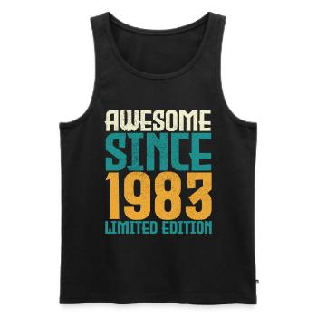 Awesome Since 1983 limited edition. - Men's Premium Organic Tank Top - black - Front - Michal (187cm)
