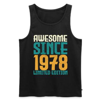 Awesome Since 1978 limited edition. - Men's Premium Organic Tank Top - black - Front - Michal (187cm)
