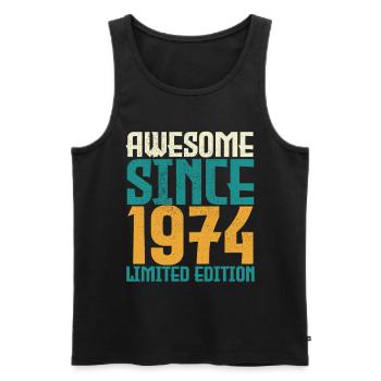 Awesome Since 1974 limited edition. - Men's Premium Organic Tank Top - black - Front - Michal (187cm)