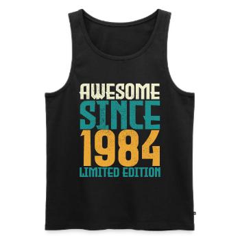 Awesome Since 1984 limited edition. - Men's Premium Organic Tank Top - black - Front - AI Model Male 178 light (178cm)