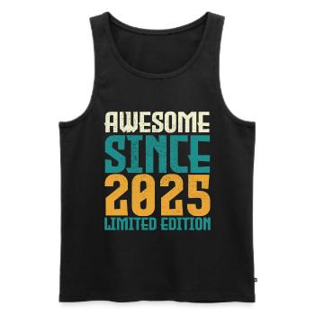 Awesome seit 2025 limitierte Auflage. - Männer Premium Bio Tank Top - Schwarz - Vorne - AI Model Male 178 light (178cm)