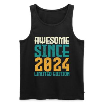 Awesome seit 2024 limitierte Auflage. - Männer Premium Bio Tank Top - Schwarz - Vorne - AI Model Male 178 light (178cm)