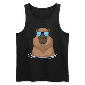 Cool Capybara Lunettes de soleil Rongeurs Capybaras - Débardeur bio Premium Homme - noir - Devant - Michal (187cm)