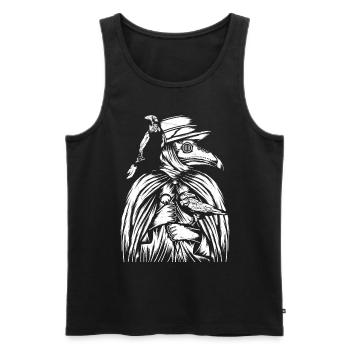 Rabe Okkulter Mittelalterlicher Pestarzt - Männer Premium Bio Tank Top - Schwarz - Vorne - AI Model Male 178 light (178cm)